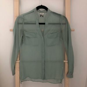 Dynamite Sheer Green Long Sleeve